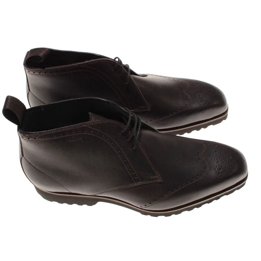 Di Bianco NWD Lace Up Chukka Boots Size 42 (US 9) in Brown Leather Made in Italy